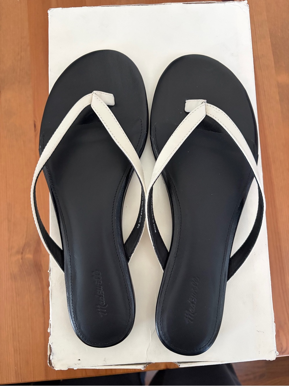 Madewell Iggy White Leather Flip Flop Thong Sandal Size 9.5